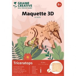 Maquette 3D bois Triceratops