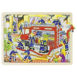 Puzzle bois Pompiers 48 pièces