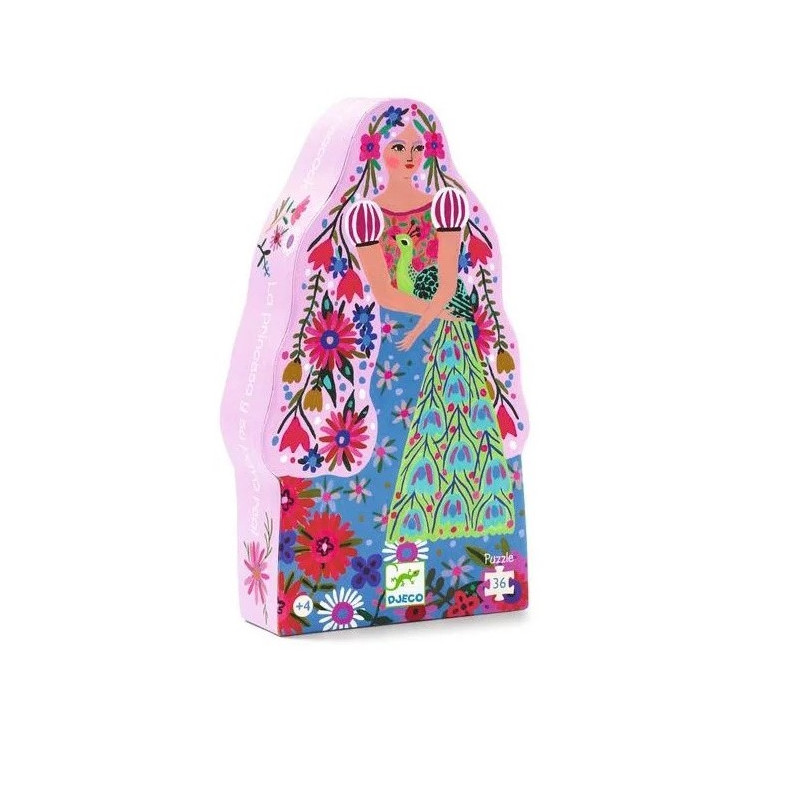 Puzzle 36 pièces La princesse et le paon