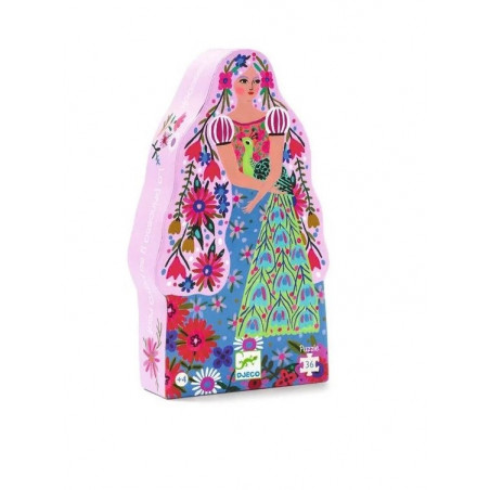 Puzzle 36 pièces La princesse et le paon