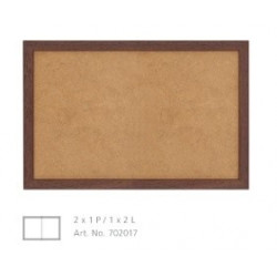Cadre en noyer - 2 Plaques rectangles pixel