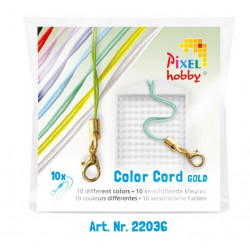 Lot de 10 color cords mousqueton doré