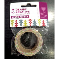 Ruban adhésif 15 mm Sapin or métal