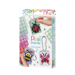 Kit 3 porte-clés Pixels - insectes