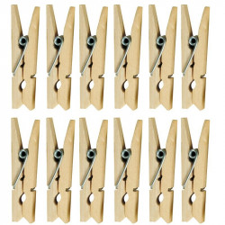 12 pinces à linge bois naturel 47 mm