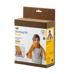 Kit tricot écharpe jaune 8+