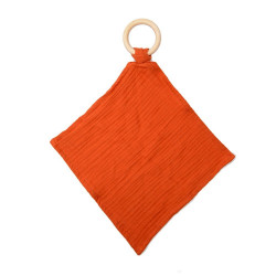 Anneau et tissu bio couleur argile