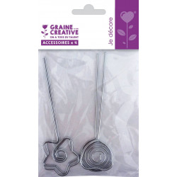 Lot de 4 pics métalliques - porte photo