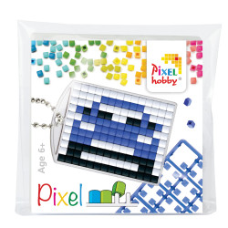 Kit porte-clé pixel voiture bleue