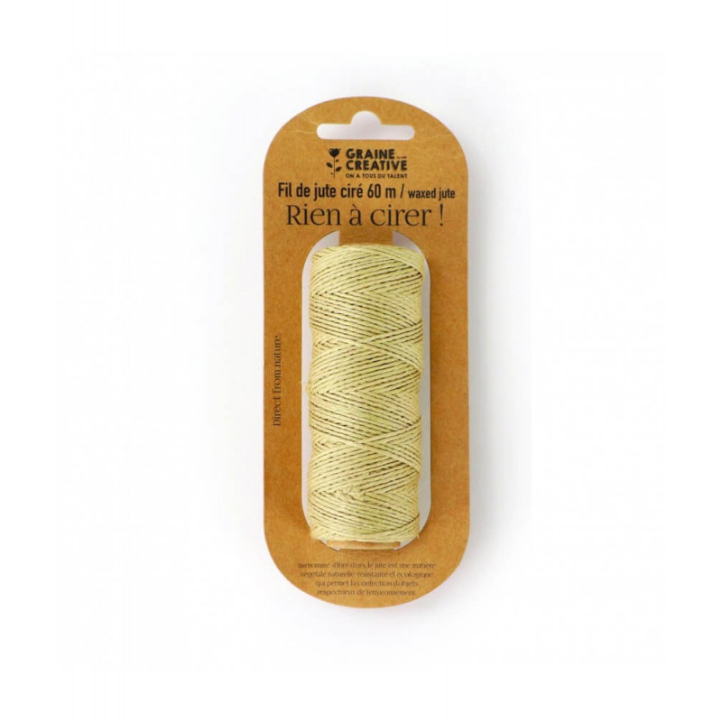 Fil de jute ciré 60 m - diam 1.5 mm