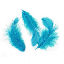 sachet de 30 plumes turquoises